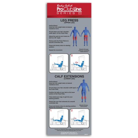 Тренажер для горизонтального жима ногами Body-Solid S2LPC-2 с весовым стеком 95 кг